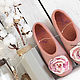 'Vintage pink ' felted women's Slippers. Slippers. Bugrina Oksana. Online shopping on My Livemaster.  Фото №2
