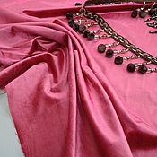 Итальянская ткань на Вечернее платье Малиновый Красный Вышитая сетка