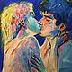 Oil painting: ' A kiss in bright colors', Pictures, Moscow,  Фото №1