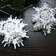 Order Set of white and silver snowflakes crocheted 10 pieces 6,5 cm. BarminaStudio (Marina)/Crochet (barmar). Livemaster. . Christmas gifts Фото №3