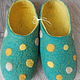 Slippers felted Fun polka dots. Slippers. Julia. My Livemaster. Фото №5