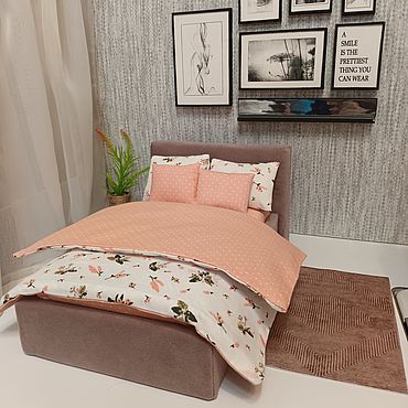 Комплект постели для кукольной кроватки: матрас, подушка, одеяло
