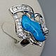 Order Silver ring with turquoise 18h10 mm and cubic zirconia. yakitoriya. Livemaster. . Rings Фото №3