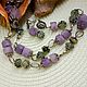 Beads and earrings, 'Morning of the Provence' Amethyst prehnite facets, Necklace, Samara,  Фото №1