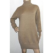 Одежда handmade. Livemaster - original item Knitted dress oversize Cappuccino, 100% merino. Handmade.
