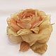 FABRIC FLOWERS. Chiffon rose ' Golden rose', Brooches, Vidnoye,  Фото №1