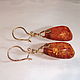 Amber Gold 583 Gold Amber Earrings Vintage USSR. Vintage earrings. Aleshina. My Livemaster. Фото №6
