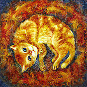 Картины и панно handmade. Livemaster - original item Kitten oil painting red cat painting interior     painting. Handmade.