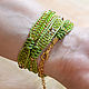 Pulsera de color verde suave enrollando el estado de Ánimo de Primavera, Braided bracelet, Ekaterinburg,  Фото №1