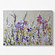 Wildflowers and irises Original oil painting Texture painting, Pictures, Chelyabinsk,  Фото №1