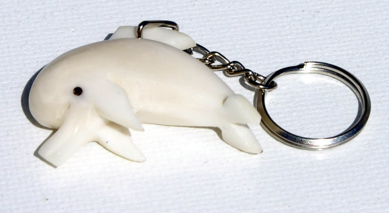 Дельфин, брелок с фигуркой, выточенной вручную из ореха тагуа