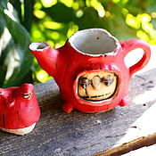 Посуда handmade. Livemaster - original item Red Kettle, Toad.. Handmade.