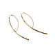 Order Long Stick Earrings 'Lines' Gold-plated Broach Earrings. Irina Moro. Livemaster. . Thread earring Фото №3