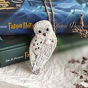 Украшения handmade. Livemaster - original item Brooch Owl Hedwig brooch Owl white Owl Harry Potter. Handmade.