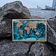 Карта мира с глубинами 40*26 см, 7 слоёв, бирюзовая. Карты мира. Deepmaps. Интернет-магазин Ярмарка Мастеров.  Фото №2