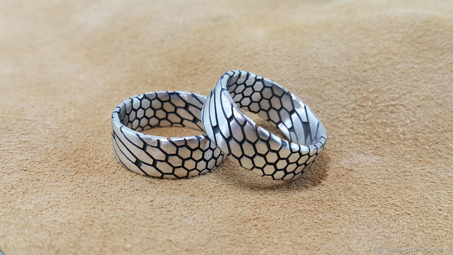 Silver rings with a pattern (Snakeskin), Rings, Moscow,  Фото №1