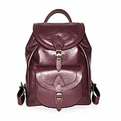 Backpack women's blue leather Sapphire