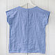 Light blue blouse with a V-neck made of 100% linen. Blouses. etnoart. My Livemaster. Фото №5