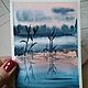 Watercolor card "Misty morning". Cards. Olga pervie_igrushki. Интернет-магазин Ярмарка Мастеров.  Фото №2