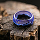 Order Ring with cubic zirconia made of wood and epoxy resin Purple. greenwood44. Livemaster. . Rings Фото №3