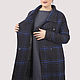 Demi-season black coat with a blue check, insulated. Coats. Yana Levashova Fashion. Online shopping on My Livemaster.  Фото №2