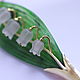 Order Brooch-pin: ' Lily of the Valley', jade, rock crystal, gold. EdGems jewerly. Livemaster. . Brooches Фото №3