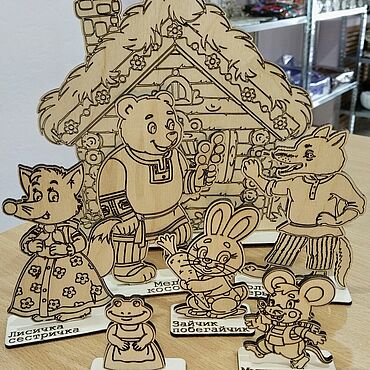 Материалы для творчества ручной работы. Ярмарка Мастеров - ручная работа Сказка Теремок. Макет для ЧПУ. Макет для лазерной резки.. Handmade.