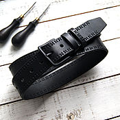 Аксессуары handmade. Livemaster - original item Leather belt with Italian buckle. Handmade.