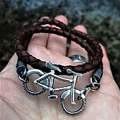 Украшения handmade. Livemaster - original item Leather Bicycle Lace Bracelet. Handmade.