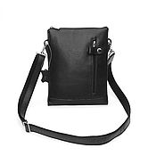 Сумки и аксессуары handmade. Livemaster - original item Men`s bag:Leather Men`s Black Navigator Shoulder Bag. Handmade.
