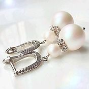 Украшения handmade. Livemaster - original item Wedding earrings / bride`s Earrings/ pearl Earrings/ Silver earrings. Handmade.