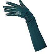 Винтаж handmade. Livemaster - original item Size 7. Demi-season long gloves from nature.leather and knitwear. Handmade.