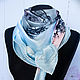 Blue silk scarf from Hermes fabric. Shawls1. Platkoffcom. My Livemaster. Фото №5