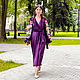 Velvet Dress Silk-lined, Exclusive Embroidery Purple dress. Dresses. 'Viva'. Online shopping on My Livemaster.  Фото №2