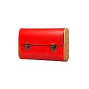 Сумки и аксессуары handmade. Livemaster - original item Red clutch with DOUBLE REEL tree. Roomy clutch bag red. Handmade.