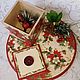 Tray and box-candlestick and Elk ' Christmas Poinsettia'. Cutting Boards. Klukva ( decoupage). Online shopping on My Livemaster.  Фото №2