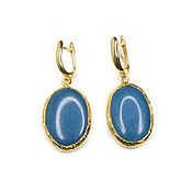 Украшения handmade. Livemaster - original item Blue earrings with agate 