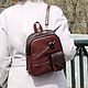  Bag-backpack women's leather maroon small Laney. Backpacks. Natalia Kalinovskaya. Online shopping on My Livemaster.  Фото №2