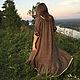 Loose linen dress in peasant style brown melange. Dresses. pugovkino delo (Pugovkino-delo). Online shopping on My Livemaster.  Фото №2