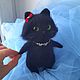 Чёрный котенок. Войлочная игрушка. Муся Фельтман (musya-feltman). Интернет-магазин Ярмарка Мастеров.  Фото №2