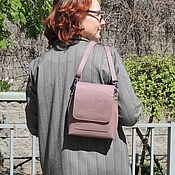 Сумки и аксессуары handmade. Livemaster - original item Crossbody bag: Handbag women`s leather lilac Rose. Handmade.