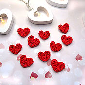 Материалы для творчества handmade. Livemaster - original item Set of 10 knitted hearts 2 cm. Handmade.