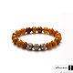 Bracelet Maze of illusions from Baltic amber with silver charms, Bead bracelet, Moscow,  Фото №1