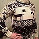 Классический свитер с норвежскими узорами. Свитеры. Мила. Интернет-магазин Ярмарка Мастеров.  Фото №2