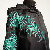 Одежда handmade. Livemaster - original item Parka oversize wht embroidery emerald. Handmade.
