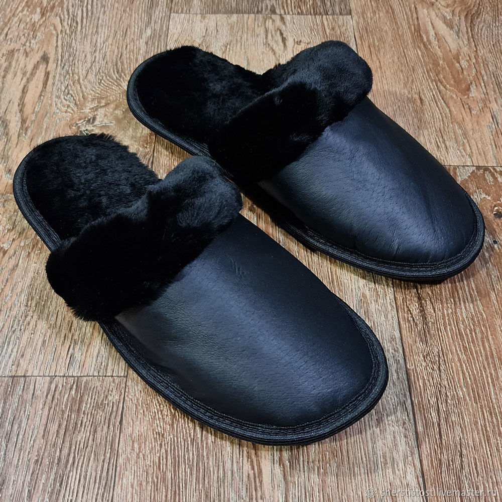 Men's slippers with leather upper, Slippers, Nalchik,  Фото №1