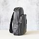 Order Men's Leather Sling Bag Backpack 'Kortez' (Black). DragonBags - Men's accessories. Livemaster. . Men\\\'s backpack Фото №3