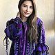 Cotton tunic in the boho decor and lace-Silver-Purple. Blouses. PolMary. My Livemaster. Фото №6