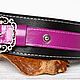 Woman Wide Leather Cuff, Purple Leather Bracelet. Hard bracelet. Made In Rainbow. My Livemaster. Фото №4