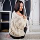 Jerseys: Women's knitted oversize sweater in milk color to order
